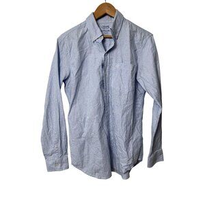 Chaps Coastland Wash Oxford Womens Blue Striped Button-Down Shirt Size S 100% Co